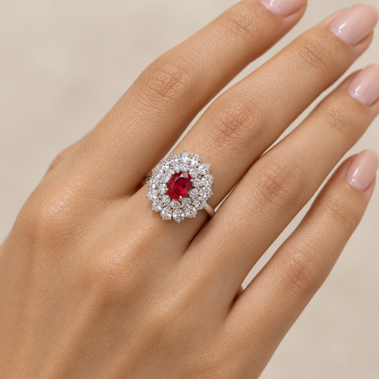 Ravisha Ruby American Diamond Pendant Set
