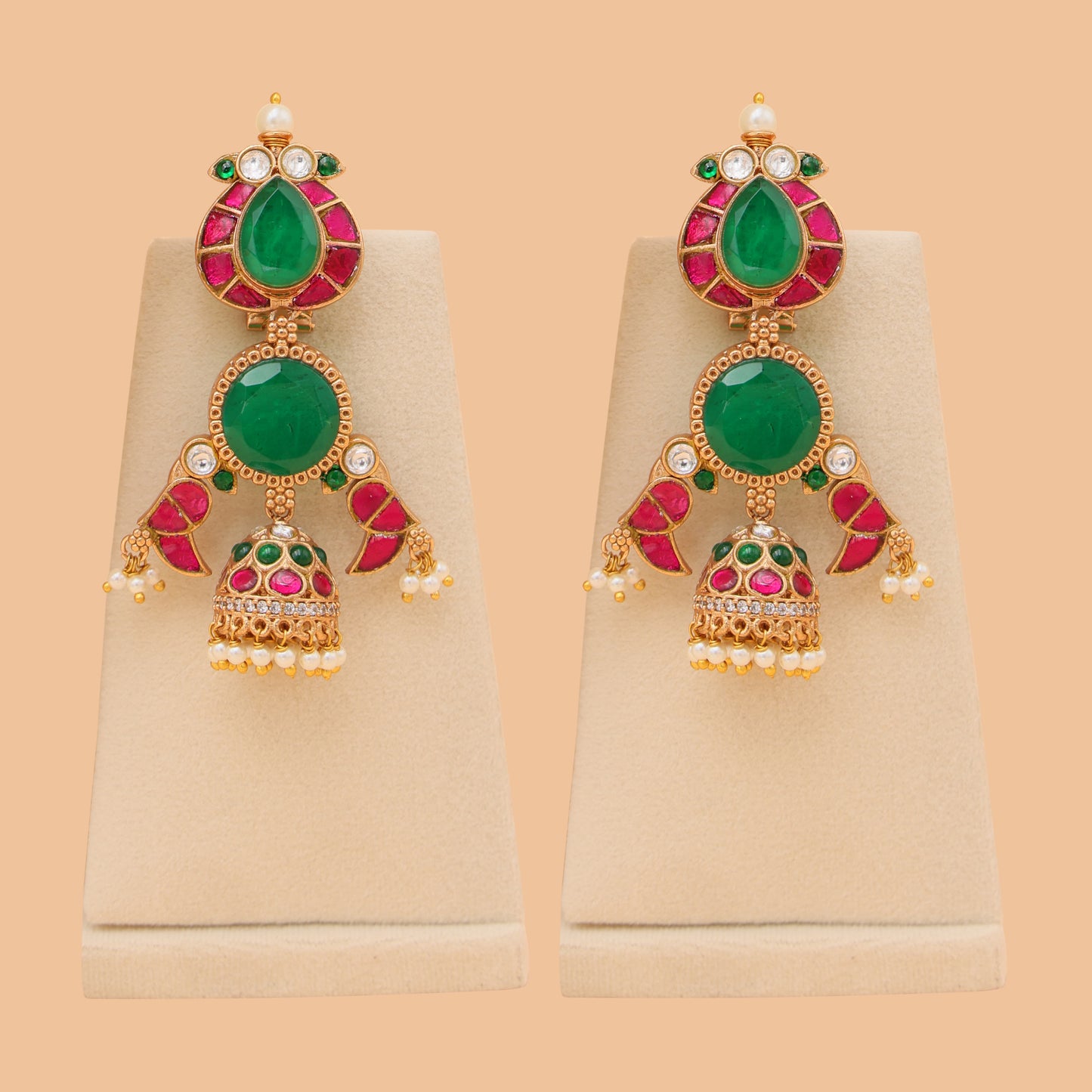 Vihana Emerald Jhumkas