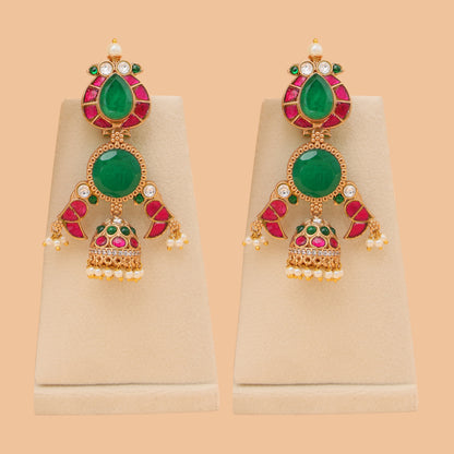 Vihana Emerald Jhumkas