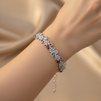 Roselle Bloom American Diamond Bracelet
