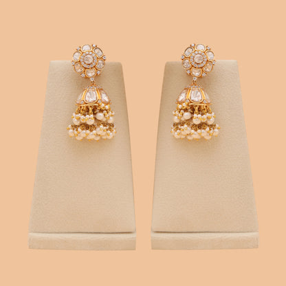 Ivory Noor Pearl Jhumkas
