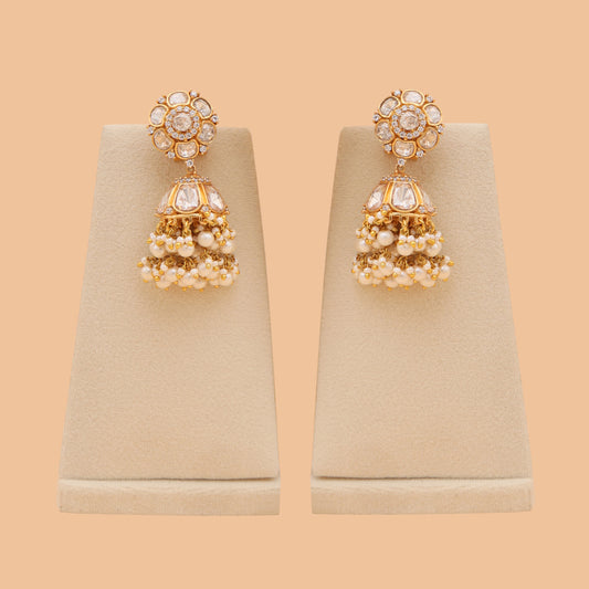 Ivory Noor Pearl Jhumkas