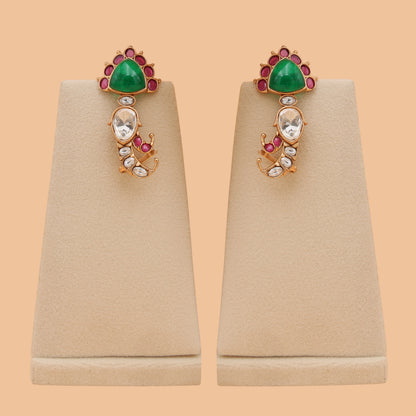 Rangrez Emerald Polki Drops