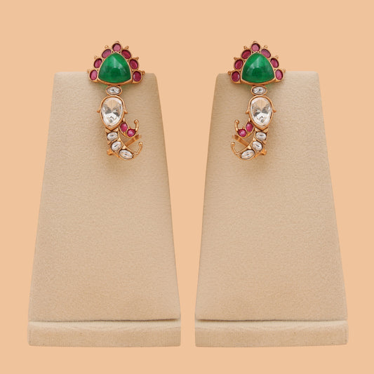 Rangrez Emerald Polki Drops