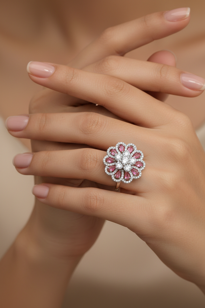 Roselle Bloom Adjustable Ring