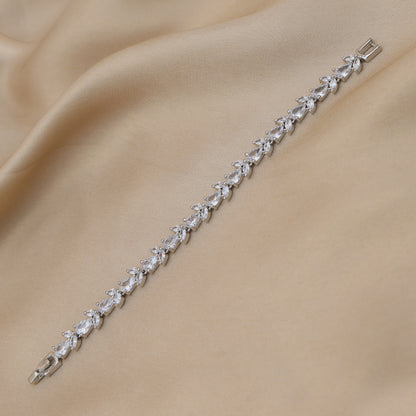 Elara Leaf American Diamond Bracelet