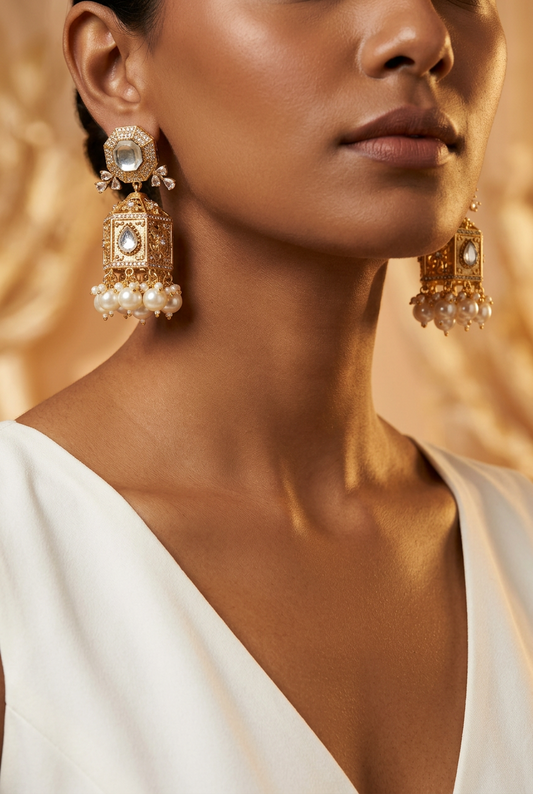 Royale Mother Of Pearl Jhumkas