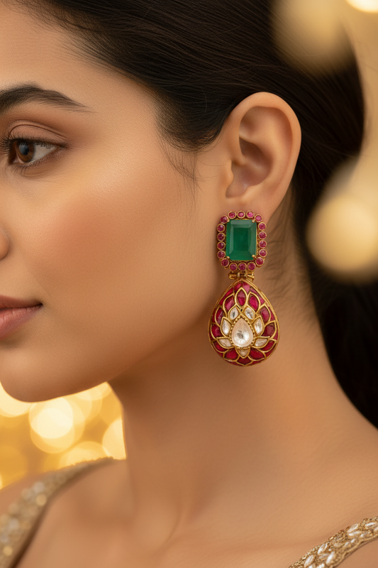 Avni Emerald Ruby Drops