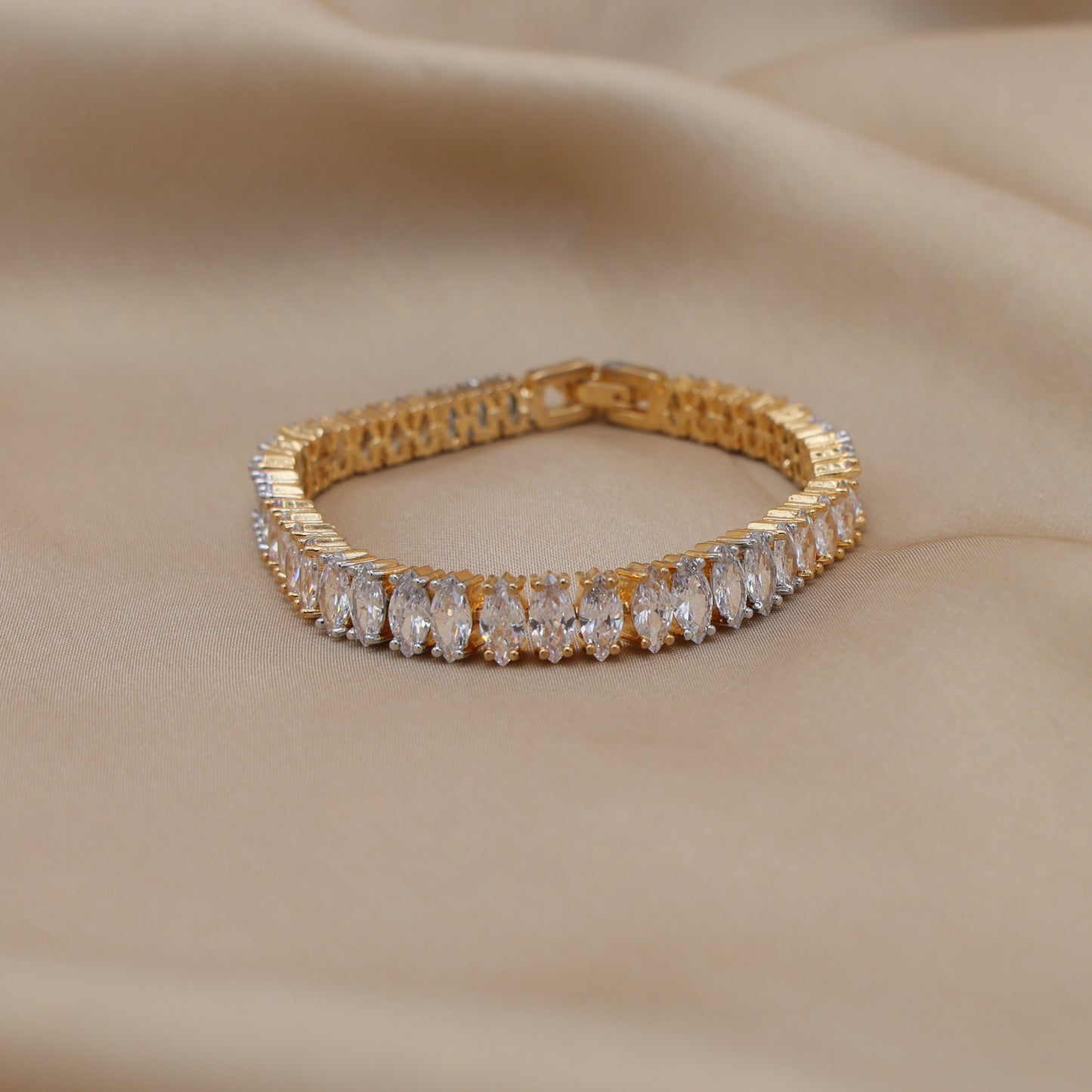 Elara Marquise American Diamond Bracelet