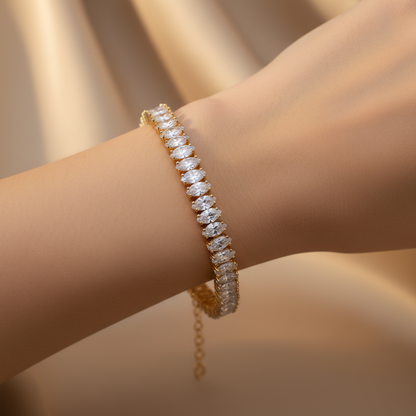 Elara Marquise American Diamond Bracelet