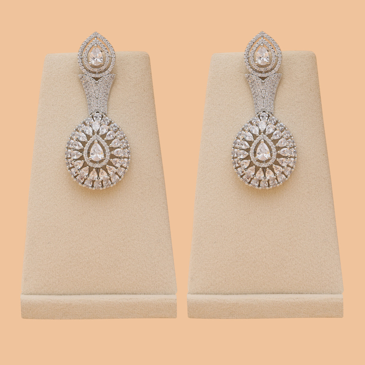 Luminous Orbit American Diamond Necklace & Earrings Set