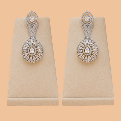 Luminous Orbit American Diamond Necklace & Earrings Set