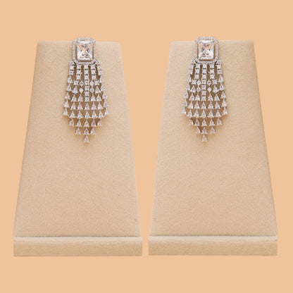 Celestial Veil American Diamond Necklace & Earrings Set