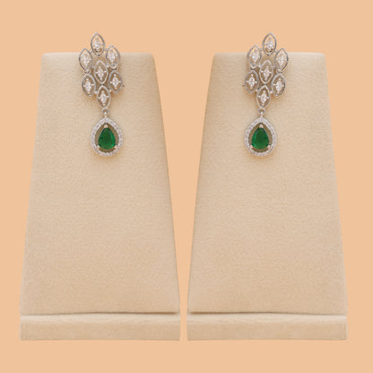 Verdant Vine American Diamond Necklace & Earrings Set