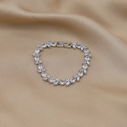 Elara Leaf American Diamond Bracelet