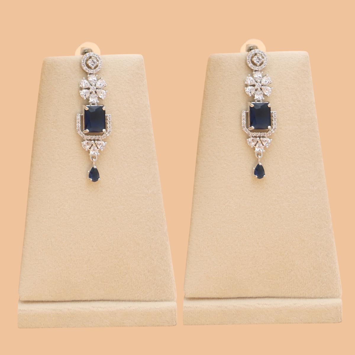 Sapphire Radiance American Diamond Necklace Set
