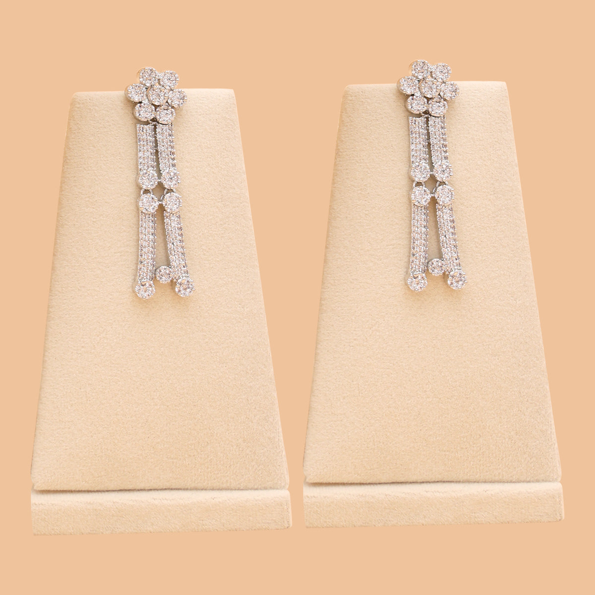 Étoile Line American Diamond Necklace & Earrings Set