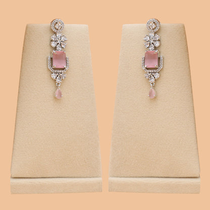 Blush Pink Radiance American Diamond Necklace Set
