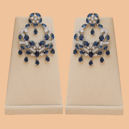 Midnight Mosaic American Diamond Necklace & Earrings Set