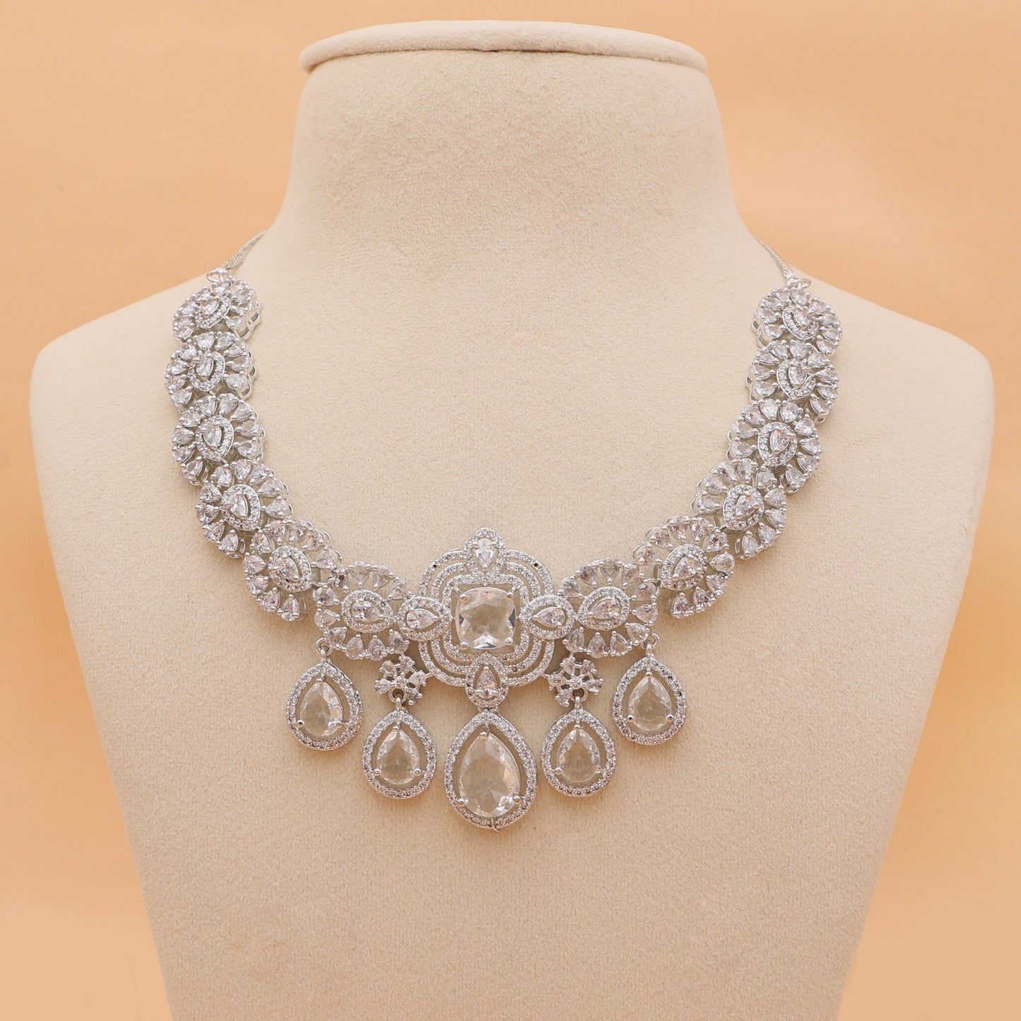 Ravelle American Diamond Necklace Set