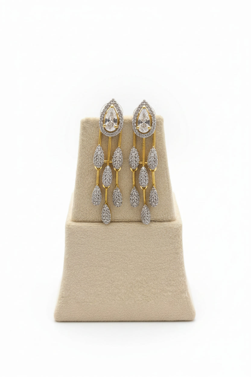 Zaria American Diamond Cascade Earrings