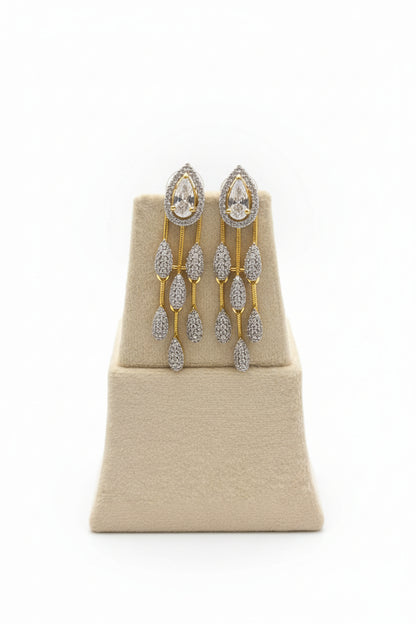 Zaria American Diamond Cascade Earrings