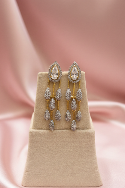 Zaria American Diamond Cascade Earrings
