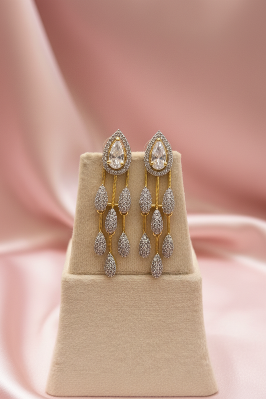 Zaria American Diamond Cascade Earrings