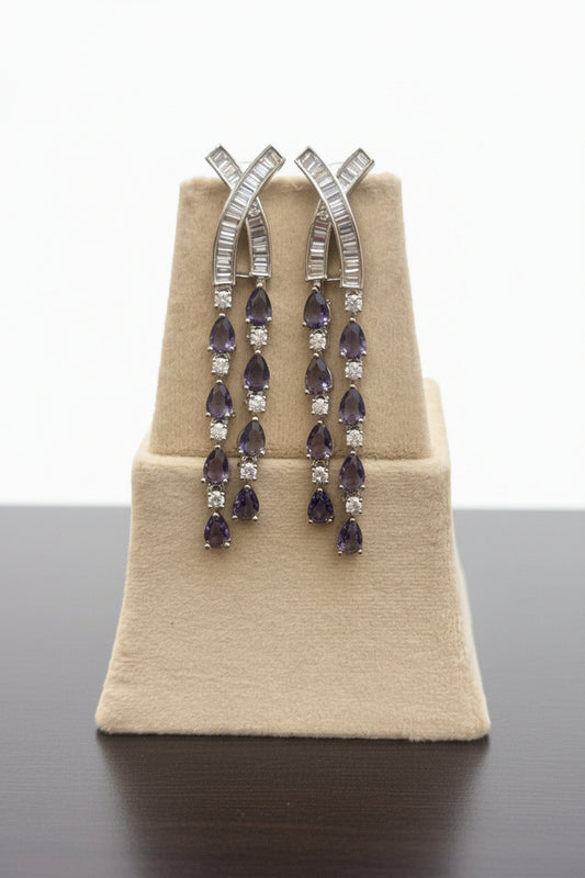 Viora Amethyst American Diamond Earrings