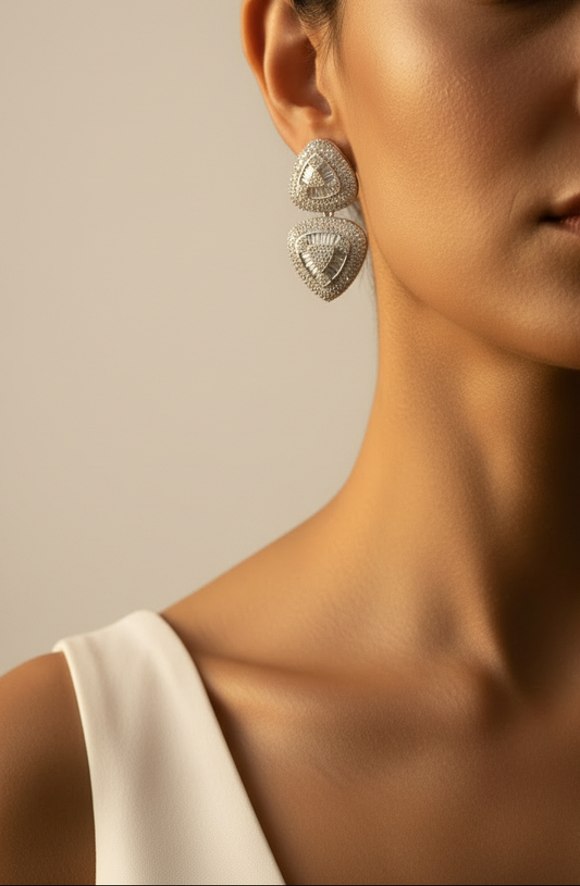 Veyra Triad American Diamond Earrings