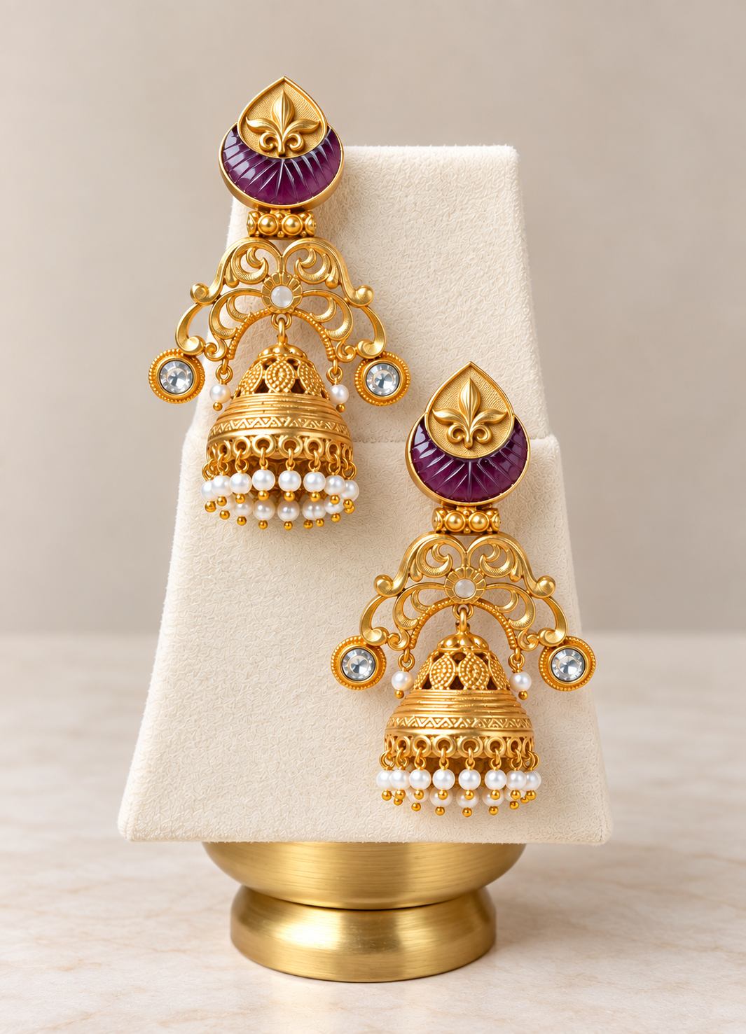 Amethyst Fleur Jhumkas
