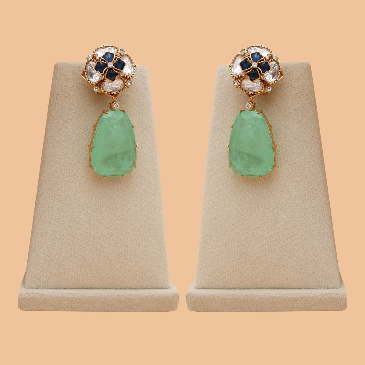 Elowen Mint Green Statement Earrings
