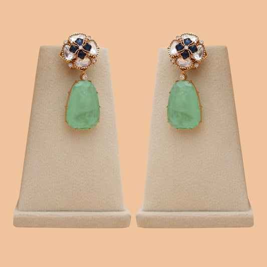 Elowen Mint Green Statement Earrings