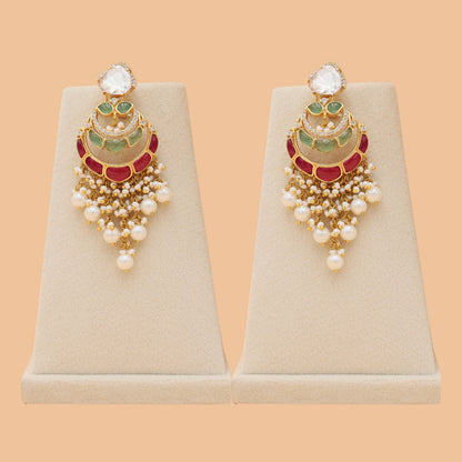 Gulnaar Kundan Chandbali Earrings