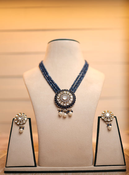 Neelam Kundan Jewellery Set