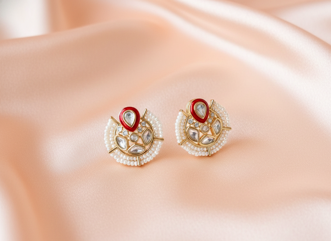 Zaria Pearl Polki Earrings
