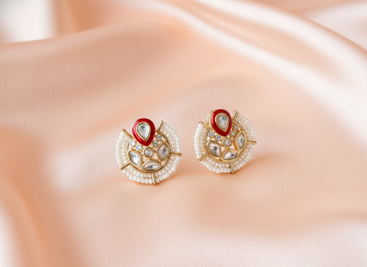 Zaria Pearl Polki Earrings
