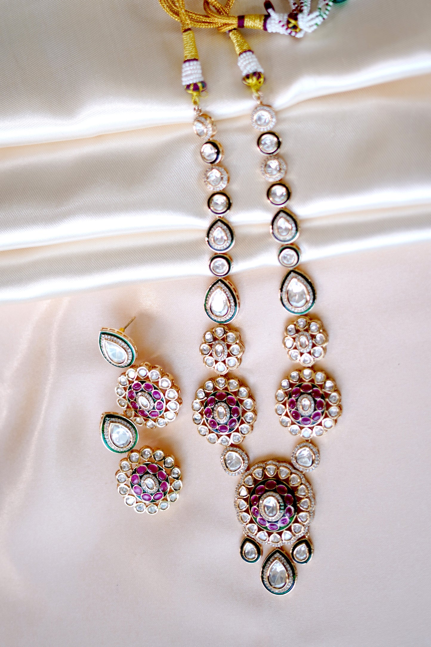Multicoloured Noor Kundan Jewellery Set