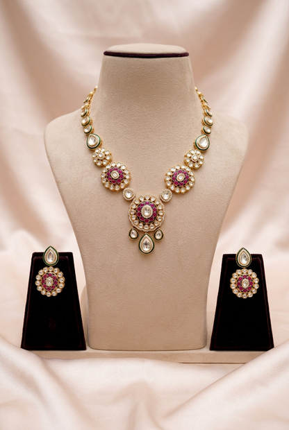 Multicoloured Noor Kundan Jewellery Set