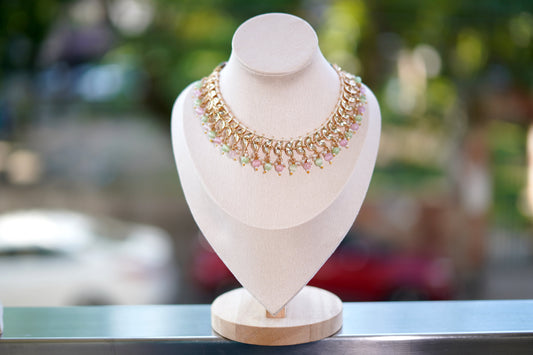 Pink Mint Gulbahar Jewellery Set