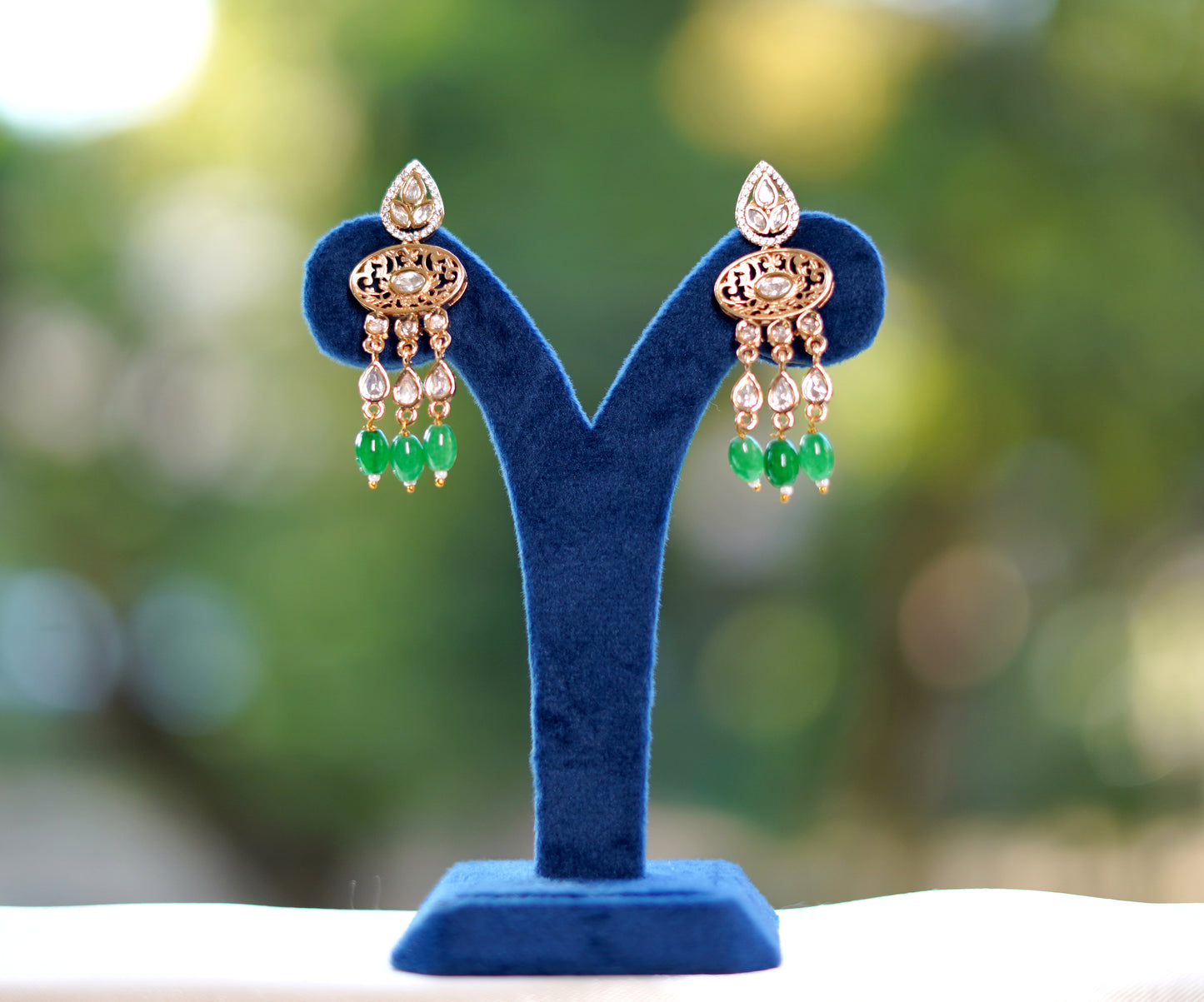 Green Zamurd Adaa Kundan Choker Set