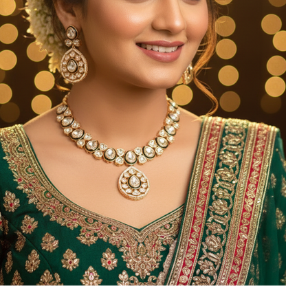 Gold Noorani Bahaar Kundan Jewellery Set