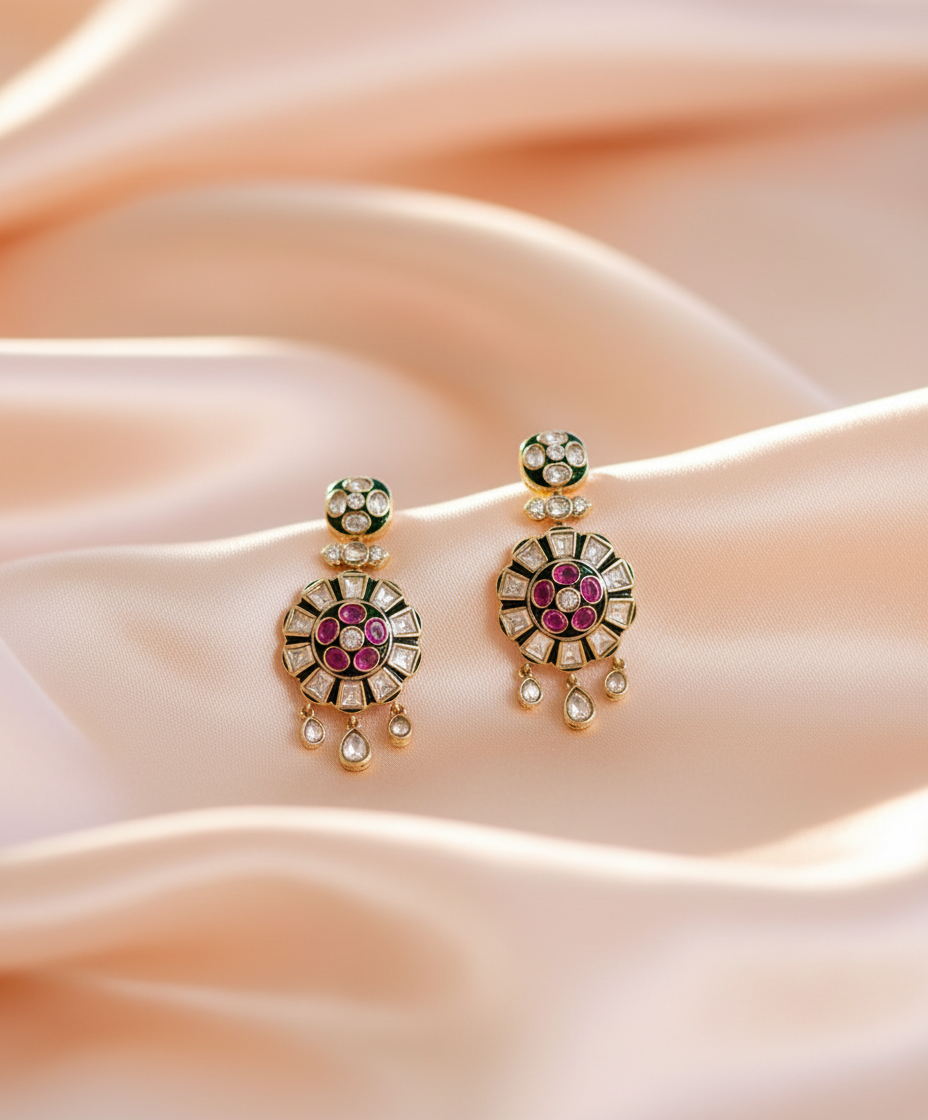 Gold Kamalika Charm Kundan Jewellery Set