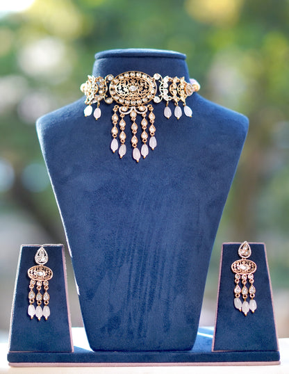 Pink Gulabi Adaa Kundan Choker Set