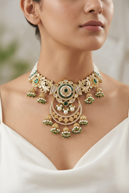 Gold and Emerald Glint Jewellery Set