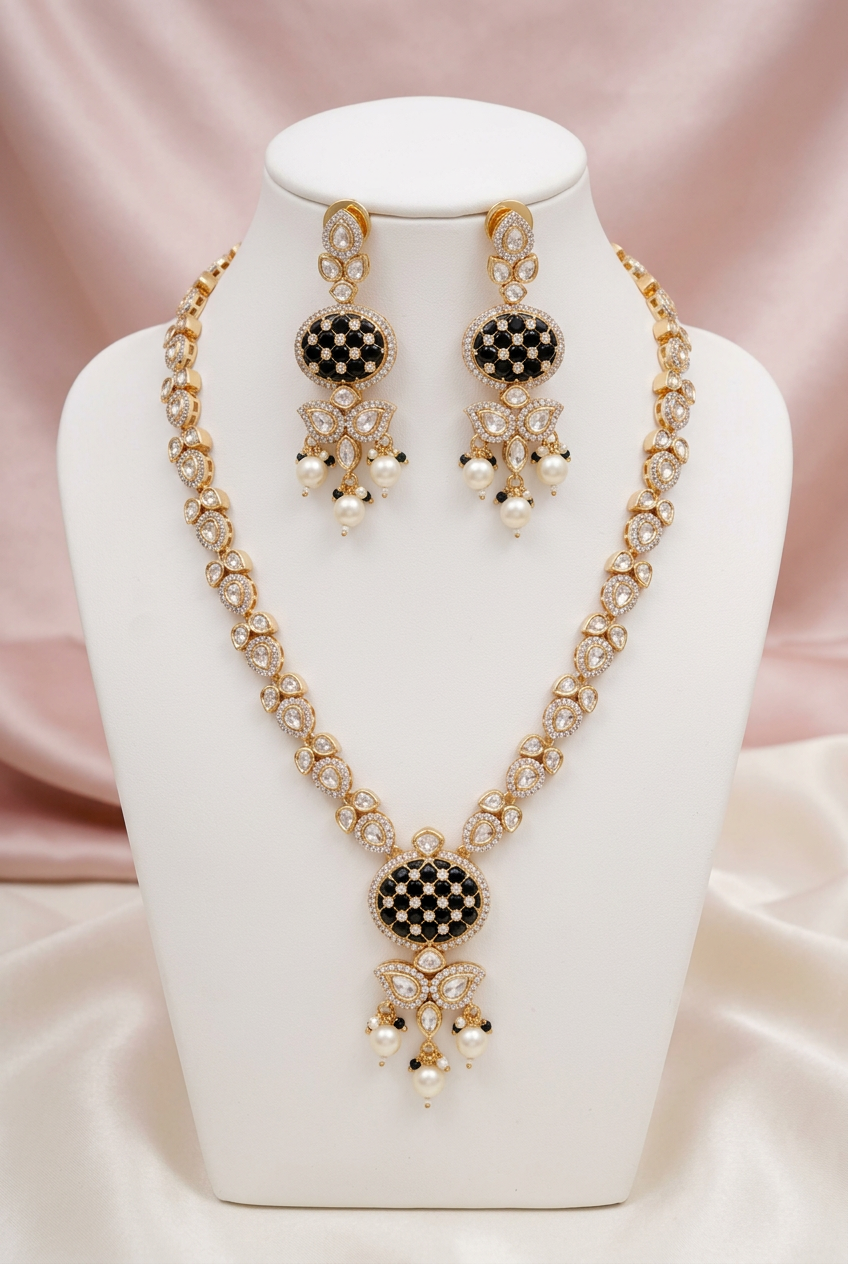 Ravya Emerald Drop Jewellery Set