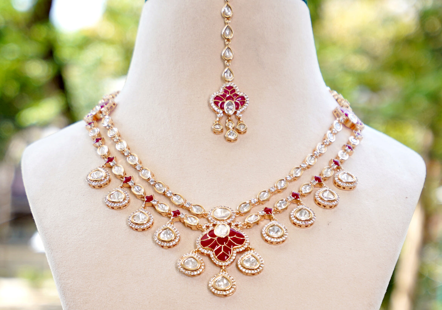 Ruby Zehra Crystal Jewellery Set