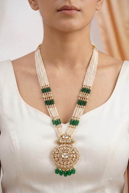 Emerald Aarunya Layered Kundan Jewellery Set