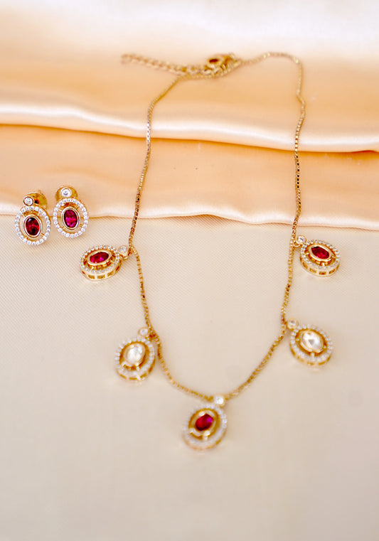 Scarlet Glow Necklace Set