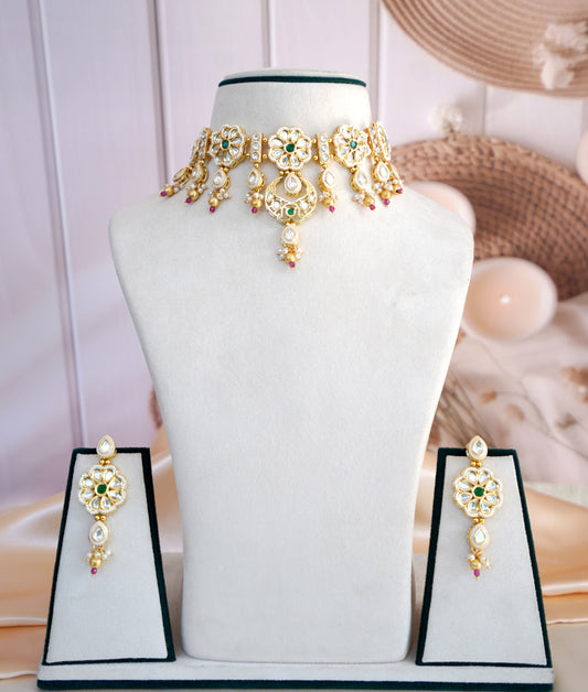 Ziva Floral Kundan Jewellery Set
